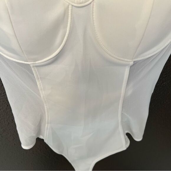 NWOT Revolve x Superdown Mesh Bustier Bodysuit in Ivory | Size M - Picture 6 of 12